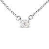 14K White Gold 1/4 Cttw Lab Grown Oval Solitaire Diamond East West 18" Pendant Necklace (G-H Color, VS2-SI1 Clarity)-1