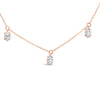 14K Rose Gold 1 3/8 Cttw Oval Lab Grown Diamond Dangle Station Necklace - 17" Inches-1