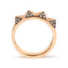 14K Rose Gold 1/4 Cttw Brown Diamond Pyramid Band Ring (Brown Color, SI1-SI2 Clarity)- Size 7-1