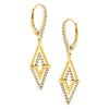 14K Yellow Gold 3/8 Cttw Double Triangle Drop and Dangle Diamond Earrings (G-H Color, SI1-SI2 Clarity)-1