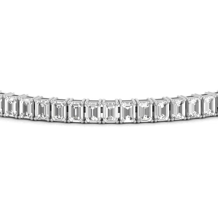 20 CTW Emerald Cut Created Moissanite Tennis Bracelet | 14K Gold Plated | VVS Clarity-1