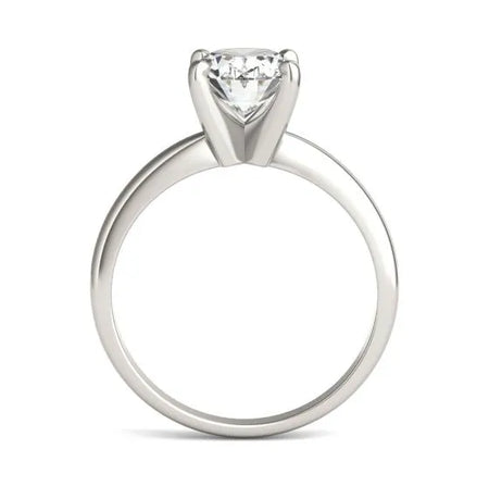 2.00 CTW AGI Certified  Oval Lab Grown Diamond Solitaire Engagement Ring in 14K White Gold (G-VS)-1