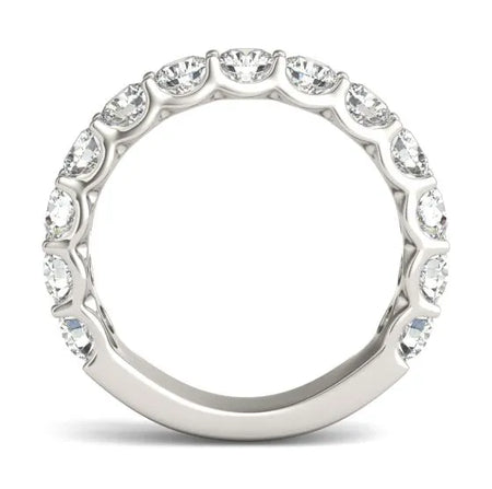 2 1/15 CTW Lab Grown Round Cut Diamond Half Eternity Ring in 14K White Gold - G-VS-1