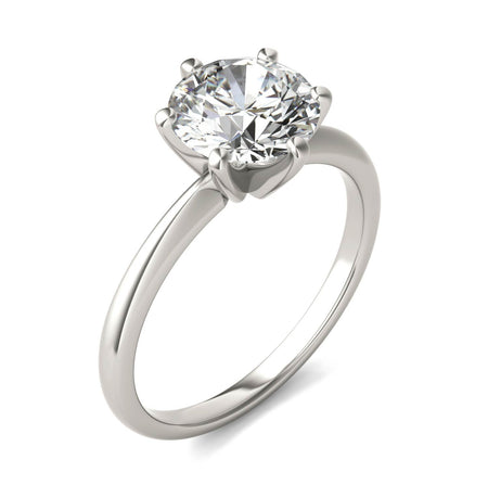 2 CTW Round Lab Grown Diamond Six Prong Solitaire Engagement Ring - G-VS Clarity, AGI Certified, 14K White Gold-0