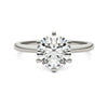 2 CTW Round Lab Grown Diamond Six Prong Solitaire Engagement Ring - G-VS Clarity, AGI Certified, 14K White Gold-2