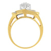 10K Yellow Gold Diamond Cluster Ring (3/4 Cttw, J-K Color, I2-I3 Clarity)-2