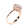 10K Rose Gold 3/8 Cttw Composite Diamond Pear Shaped Halo Promise Ring (I-J Color, I2-I3 Clarity)-2