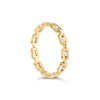 10K Yellow Gold 1/10 Cttw Diamond Paperclip Style Link Band Ring (H-I Color, I1-I2 Clarity)