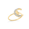 10K Yellow Gold 1/10 Cttw Diamond Crescent Moon Ring (I-J Color, I1-I2 Clarity)-2