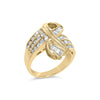 14K Yellow Gold 1 1/3 Cttw Channel Set Diamond Bypass Cocktail Ring (J-K Color, I1-I2 Clarity) - Ring Size 7-2