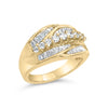 14K Yellow Gold 1.00 Cttw Diamond Cocktall Cluster 5 Stone Ring (H-I Color, SI1-I1 Clarity) - Ring Size 7-2