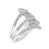18K White Gold 1 3/4 Cttw Diamond Multi Crossover and Split Shank Cocktail Ring-2