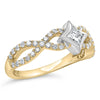 10K Two Tone Color 5/8 Cttw Diamond Kite and Twist Shank Ring (H-I Color,SI2-I1 Clarity)-2