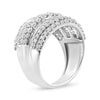 .925 Sterling Silver 2.00 Cttw Round and Baguette-Cut Diamond Cluster Ring (H-I Color, I1-I2 Clarity)-2