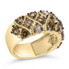 10K Yellow Gold Plated .925 Sterling Silver 3.0 Cttw Champagne Diamond Multi Lattice Band Ring-2