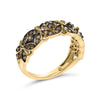 10K Yellow Gold Plated .925 Sterling Silver 3/8 Cttw Champagne Diamond Lattice Work Band Ring-2