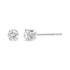 AGS Certified 14K White Gold 1.0 cttw 4-Prong Set Brilliant Round-Cut Solitaire Diamond Push Back Stud Earrings (G-H Color, I1-I2 Clarity)-2