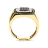 Men's 10K Yellow Gold 3/4 Cttw White and Black Treated Diamond Ring Band (Black / I-J Color, I2-I3 Clarity)-2
