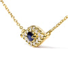 10K Yellow Gold Blue Sapphire and Diamond Accented Evil Eye 18" Inch Pendant Necklace (H-I Color, I1-I2 Clarity)-2