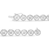 .925 Sterling Silver 1/2 Cttw Diamond Nested Circle Miracle Set Open Wheel 7" Fashion Link Bracelet (I-J Color, I3 Clarity)-2