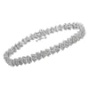 .925 Sterling Silver 1.0 cttw Diamond "Arrow" Shape Tennis Link Bracelet (I-J Color, I3 Clarity) -7.25"-2
