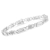 .925 Sterling Silver 1.0 Cttw Round-Cut and Baguette-Cut Diamond X-Link Bracelet (I-J Color, I1-I2 Clarity) - 7"-2