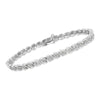 .925 Sterling Silver 1.0 cttw Miracle Set Diamond Spiraling Bezel Link Bracelet(I-J Color, I3 Clarity) -7.25"-2