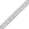 .925 Sterling Silver 1.00 Cttw Diamond Multi Row Heart Link Bracelet (H-I Color, I1-I2 Clarity) - 7.25" Inches-2