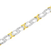 10k Yellow Gold Plated Sterling Silver 1/4 cttw Diamond Infinity and X Link Bracelet (I-J Clarity, I2-I3 Color) - Size 7.25"-2