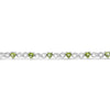 .925 Sterling Silver 1.00 Cttw Diamond and 4.00mm Lab Created Green Heart-Shaped Peridot Infinity Link Bracelet (I-J Color, I2-I3 Clarity) - 7.25"-4