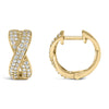 14K Yellow Gold 1/3 Cttw Diamond Criss Cross Huggie Hoop Earrings (G-H Color, SI2-I1 Clarity)-2