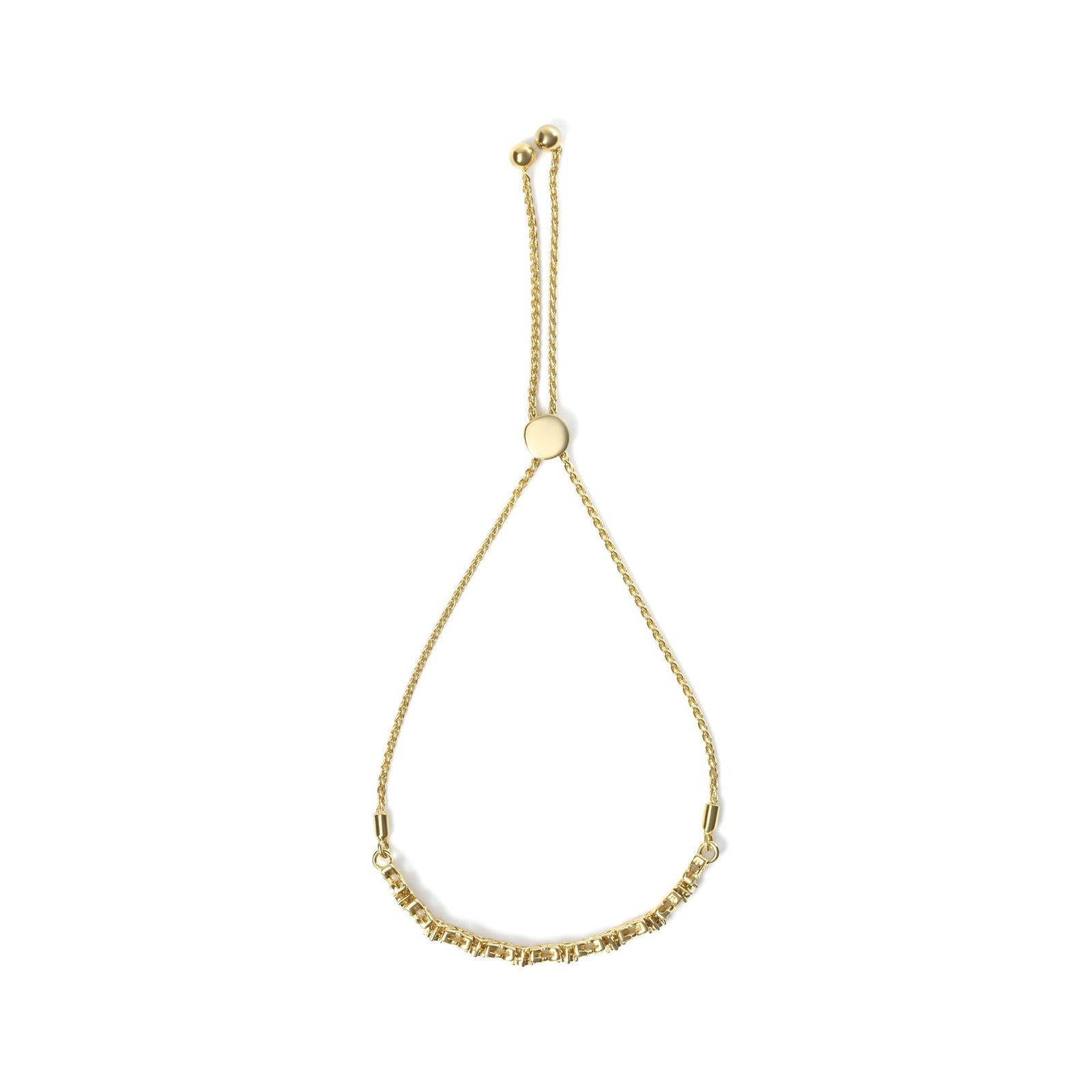 18K Yellow Gold Plated .925 Sterling Silver 1/4 Cttw Diamond Marquise Shaped Link 4"-10" Adjustable Bolo Bracelet (I-J Color, I1-I2 Clarity)-2