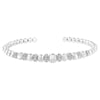 .925 Sterling Silver 1/4 Cttw Diamond Rondelle Graduated Ball Bead Cuff Bangle Bracelet (I-J color, I2-I3 clarity) - Fits wrists up to 7 1/2 inches-2