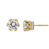 14K Yellow Gold 2.0 Cttw Round Diamond Crown Stud Earrings (I-J Color, I1-I2 Clarity)-2