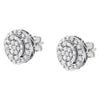 Sterling Silver Diamond Cluster Earrings (1 cttw, I-J Color, I2-I3 Clarity)-2