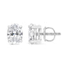 14K White Gold Lab Grown Oval Solitaire Diamond Stud Earrings (F-G Color, VS2-SI1 Clarity)-4