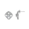 .925 Sterling Silver 1.0 Cttw Diamond Studded Rhombus Stud Earring (H-I Color, I2-I3 Clarity)-2