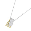 14K Gold 1.0 Cttw Princess Cut Diamond Two Tone Foldover Box Pendant 18” Box Chain Necklace (H-I Color, SI2-I1 Clarity)-4