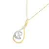 Espira 10K Two-Tone Yellow & White 1/6 Cttw Brilliant-Cut Diamond Layered Spiral 18" Pendant Necklace (H-I Color, I2-I3 Clarity)-2