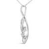 Espira 10K White Gold 1/8 cttw Round Cut Diamond Layered Spiral Pendant Necklace (I-J, I1-I2)-2