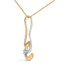 Espira 10K Two-Tone Gold 1/10 cttw Round Cut Diamond Swirl Pendant Necklace (I-J, I2-I3)-2