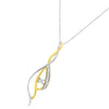 10K Yellow and White Gold Round Cut Diamond Accent Cascade 18" Pendant Necklace (J-K Color, I2-I3 Clarity)-2