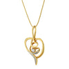 Espira 10K Yellow Gold .03 Cttw Diamond-Accented Round-Cut Diamond Swirl Open Heart 18" Pendant Necklace (I-J Color, I2-I3 Clarity)-2