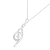Espira 10K White Gold 1/10 cttw Diamond Swirl Pendant Necklace (I-J, I1-I2)-2