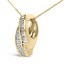 14k Yellow Gold 1 1/3 Cttw Princess and Baguette-cut Diamond Double Curved Pendant Necklace (H-I Color ,VS1-VS2 Clarity) - NO CHAIN INCLUDED-2