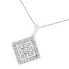 10KT White Gold 1/2 cttw Diamond Square Pendant Necklace (I-J Color, I2-I3 Clarity)-2