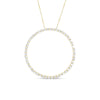 10K Yellow Gold Plated .925 Sterling Silver 4 Cttw Diamond Circle Hoop 18" Pendant Necklace (J-K Color, I1-I2 Clarity)