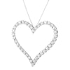 .925 Sterling Silver 3.0 cttw Round-Cut Diamond Open Heart Pendant Necklace (I-J Color, I2-I3 Clarity) - 18"-2