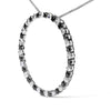 .925 Sterling Silver 2.0 Cttw Alternating Black and White Diamond Open Hoop Circle Pendant Necklace (H-I Color, I2-I3 Clarity) - 18" Inches-2