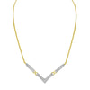 14K Yellow and White Gold 2.0 Cttw Princess Cut Diamond Flared and X-Station V Shaped 18” Franco Chain Statement Necklace (H-I Color, SI2-I1 Clarity)-2